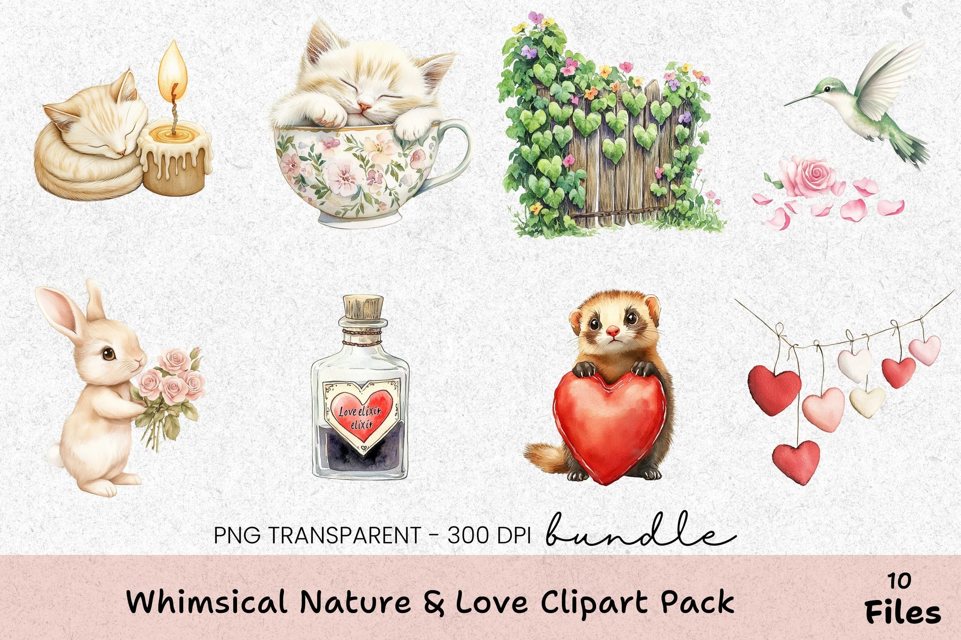 Whimsical Nature & Love Clipart Bundle - CraftNest - Digital Crafting and Art