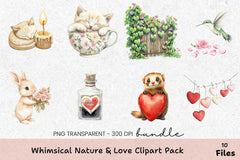 Whimsical Nature & Love Clipart Bundle - CraftNest - Digital Crafting and Art