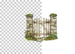 Garden Stone Wall Gate Clipart Bundle - CraftNest - Digital Crafting and Art