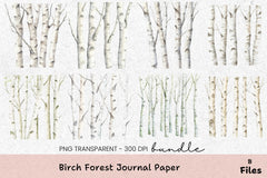 Birch Forest Paper Clipart Bundle - CraftNest - Digital Crafting and Art