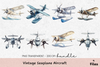 Vintage Seaplane Aircraft Clipart Bundle