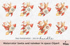 Santa and Reindeer in Space Clipart Bundle