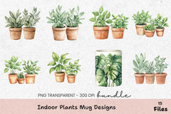 Indoor Plant Design Mug Wrap Bundle - CraftNest - Digital Crafting and Art