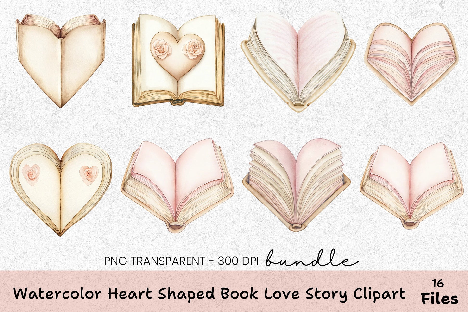 Heart Shaped Book Love Story Clipart Bundle - CraftNest - Digital Crafting and Art