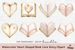 Heart Shaped Book Love Story Clipart Bundle - CraftNest - Digital Crafting and Art