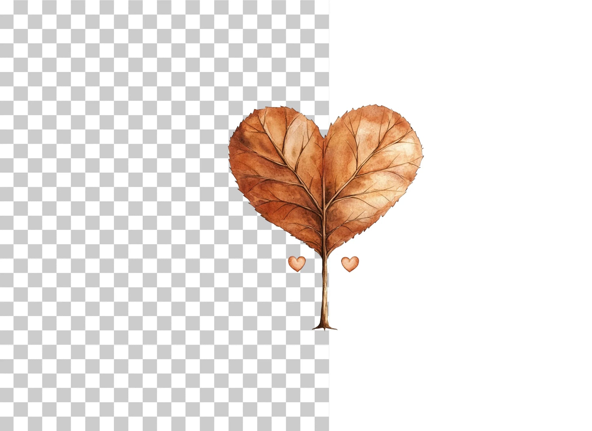 Heart Tree Clipart Bundle with Falling Leaves - CraftNest - Digital Crafting and Art