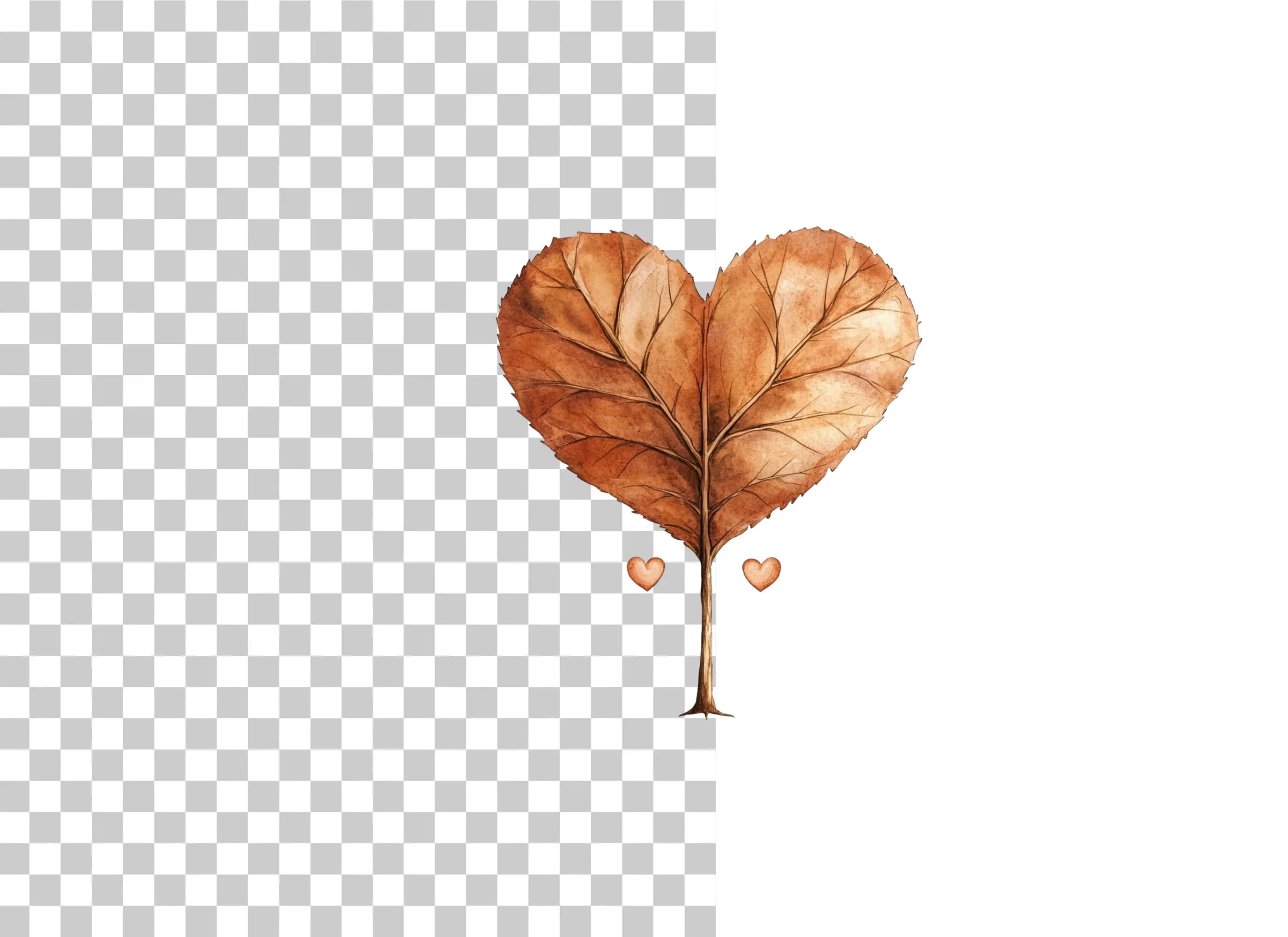 Heart Tree Clipart Bundle with Falling Leaves - CraftNest - Digital Crafting and Art