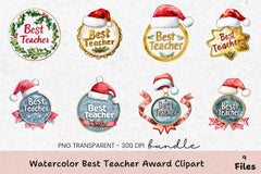 Best Teacher Award Clipart Bundle - CraftNest - Digital Crafting and Art