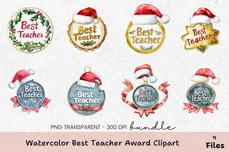 Best Teacher Award Clipart Bundle - CraftNest - Digital Crafting and Art