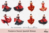 Flamenco Dancer Spanish Woman Clipart Bundle