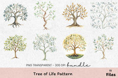 Tree of Life Pattern Clipart Bundle - CraftNest - Digital Crafting and Art