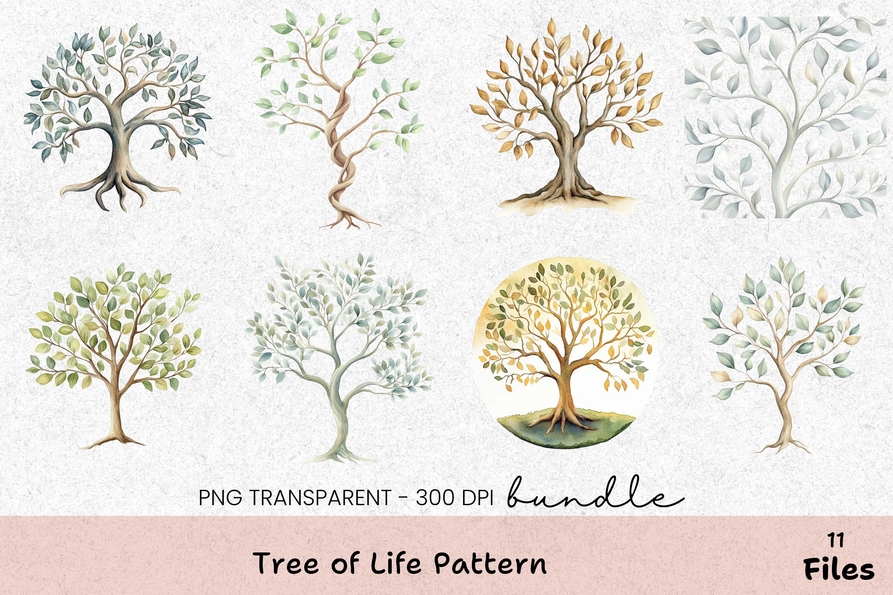 Tree of Life Pattern Clipart Bundle - CraftNest - Digital Crafting and Art
