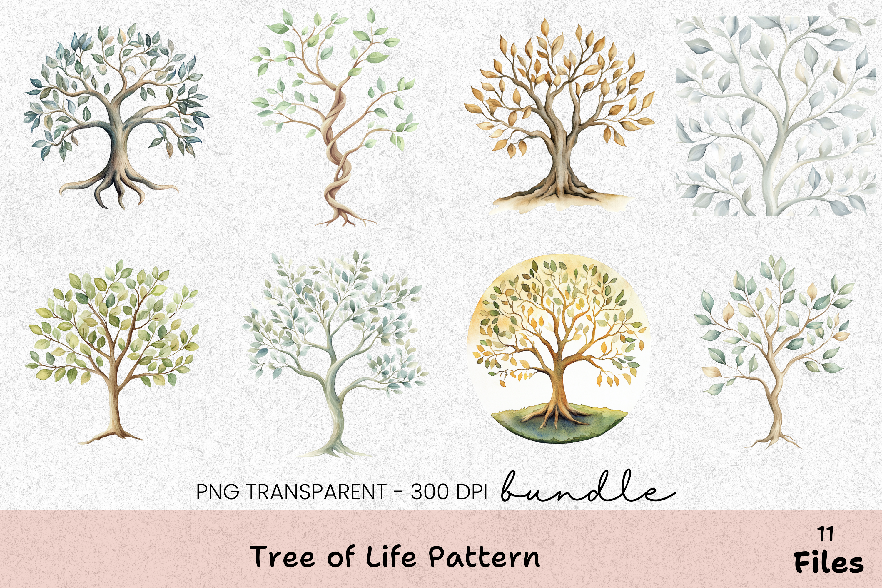 Tree of Life Pattern Clipart Bundle