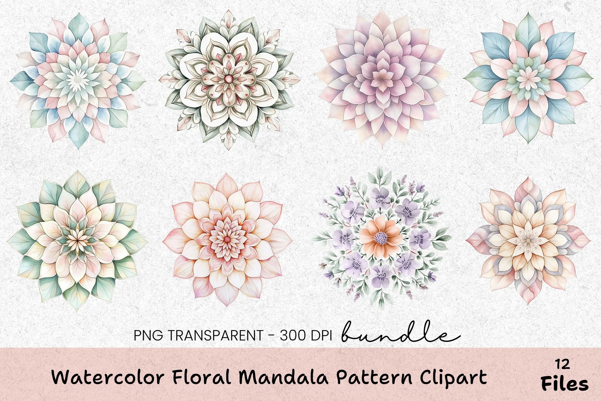 Floral Mandala Pattern Clipart Bundle - CraftNest - Digital Crafting and Art
