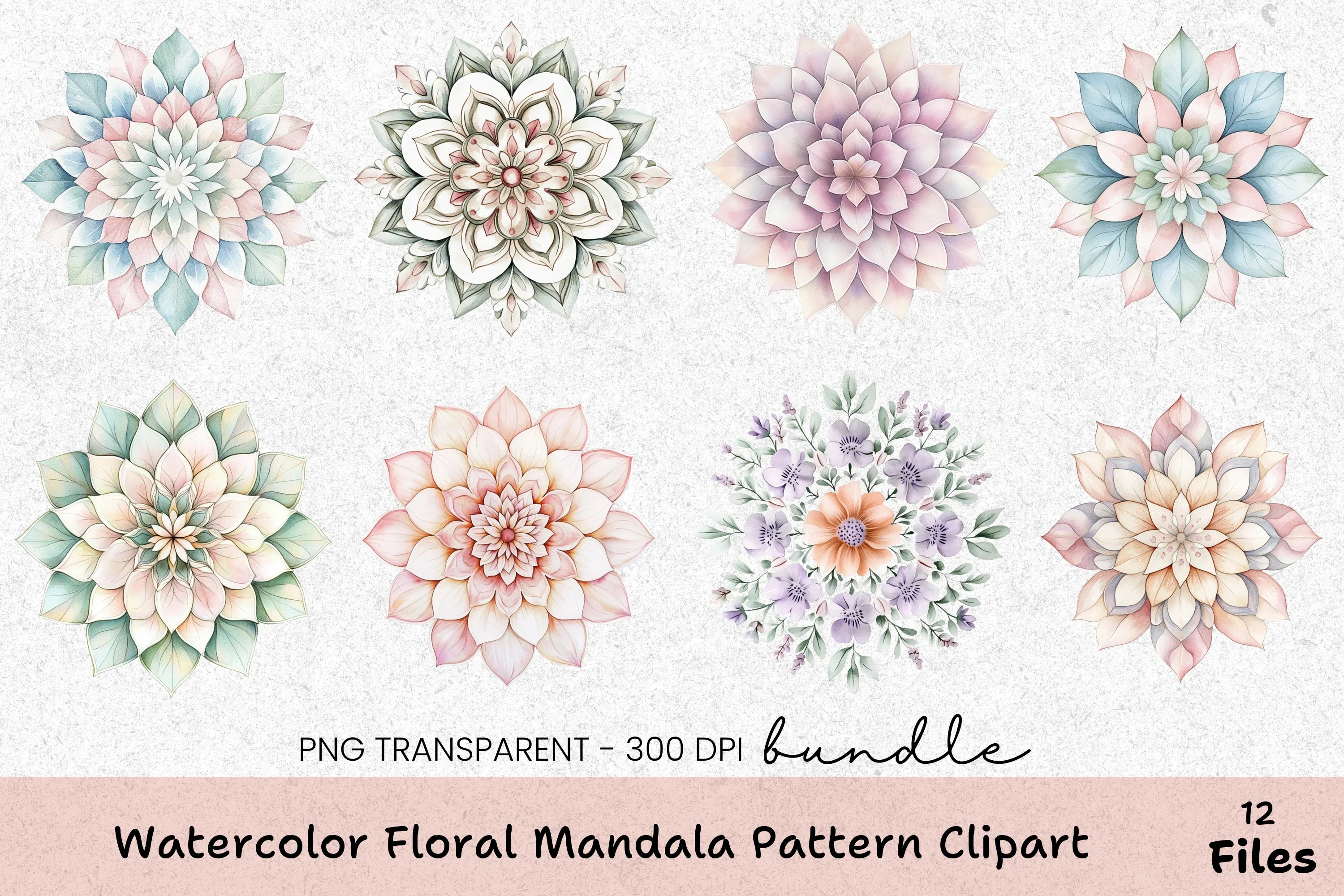 Floral Mandala Pattern Clipart Bundle - CraftNest - Digital Crafting and Art