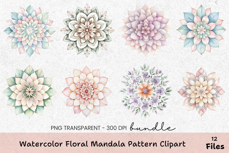 Floral Mandala Pattern Clipart Bundle - CraftNest - Digital Crafting and Art