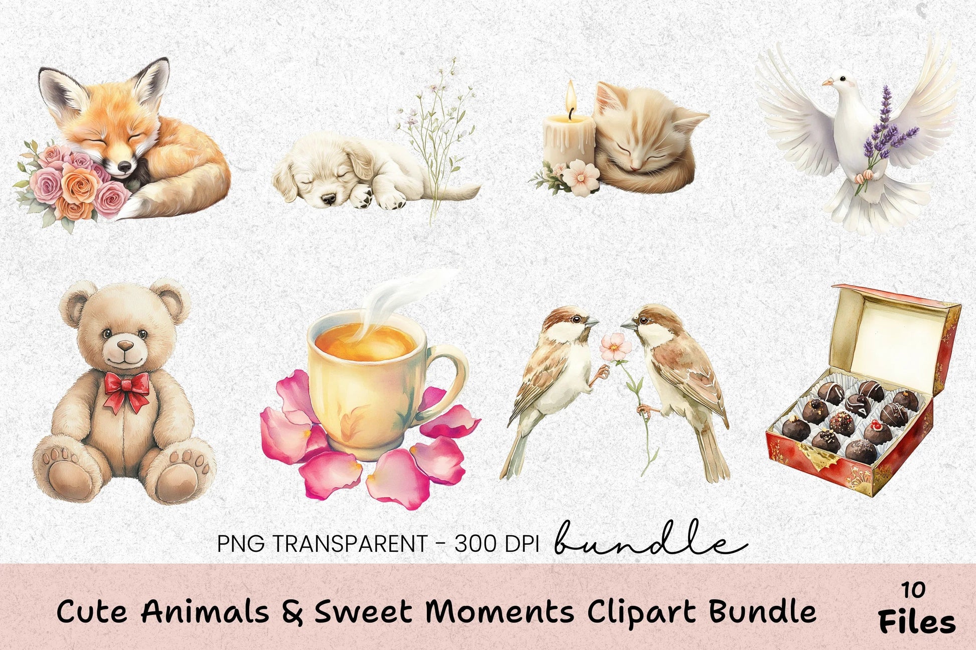 Cute Animals & Sweet Moments Clipart Bundle - CraftNest - Digital Crafting and Art