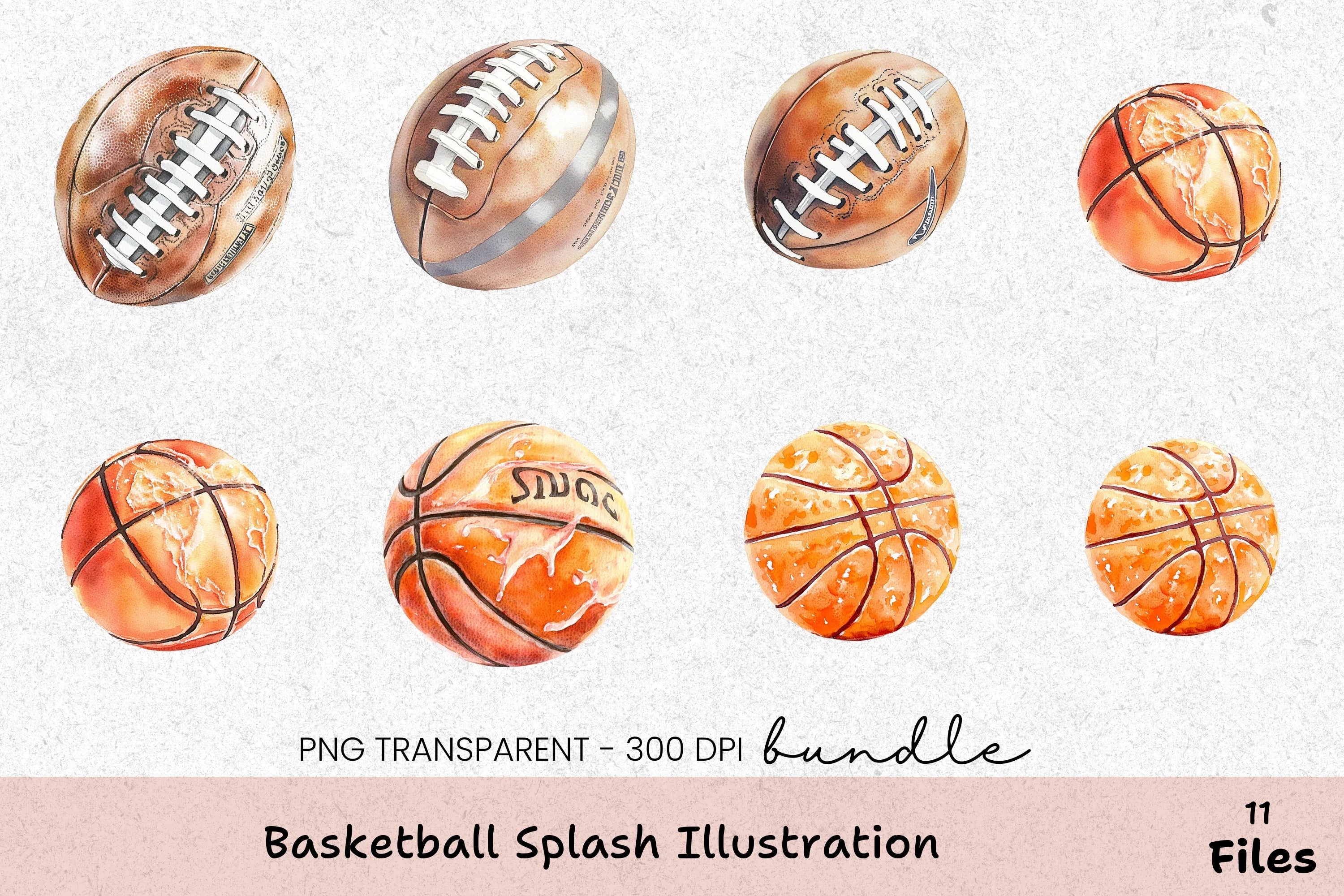 Basketball Splash Illustration Clipart Bundle - CraftNest - Digital Crafting and Art