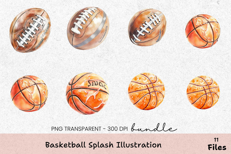 Basketball Splash Illustration Clipart Bundle - CraftNest - Digital Crafting and Art