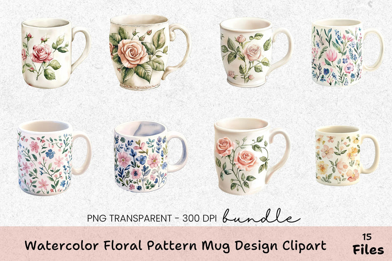 Floral Pattern Mug Wrap Bundle - CraftNest - Digital Crafting and Art