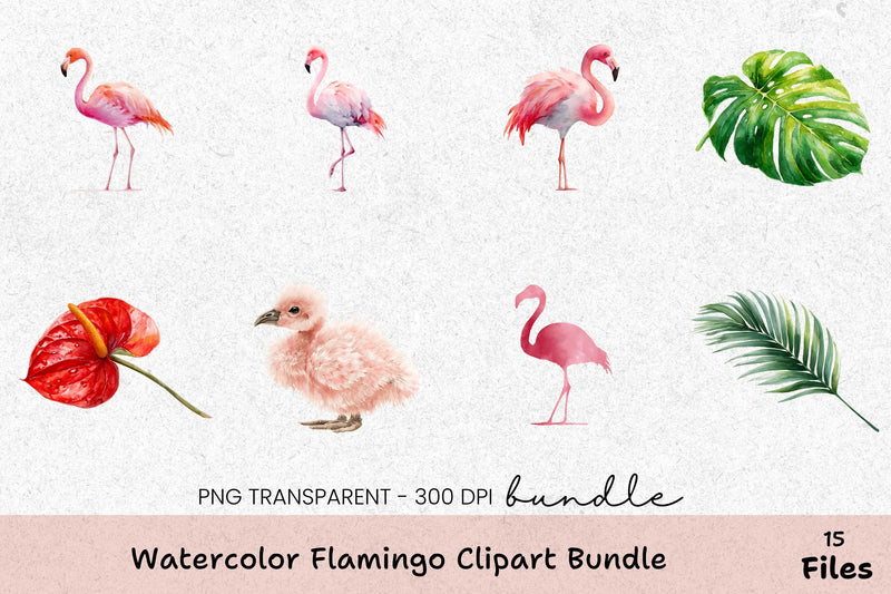 Flamingo Clipart Bundle - Etb197 - CraftNest - Digital Crafting and Art