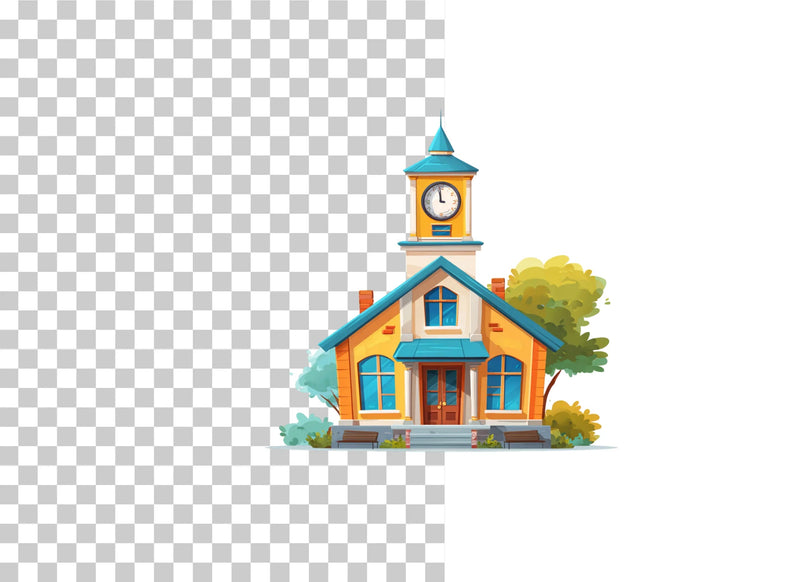 School Building Clipart Bundle - CraftNest - Digital Crafting and Art