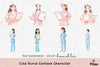 Cute Nurse Cartoon Character Clipart Bundle