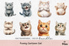 Funny Cartoon Cat Clipart Bundle