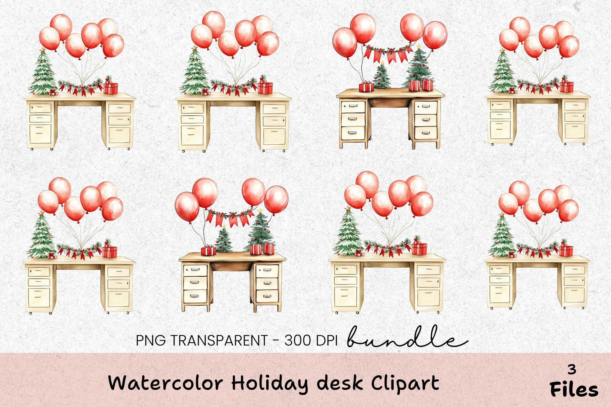 Holiday Desk Clipart Bundle - CraftNest - Digital Crafting and Art