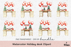 Holiday Desk Clipart Bundle - CraftNest - Digital Crafting and Art
