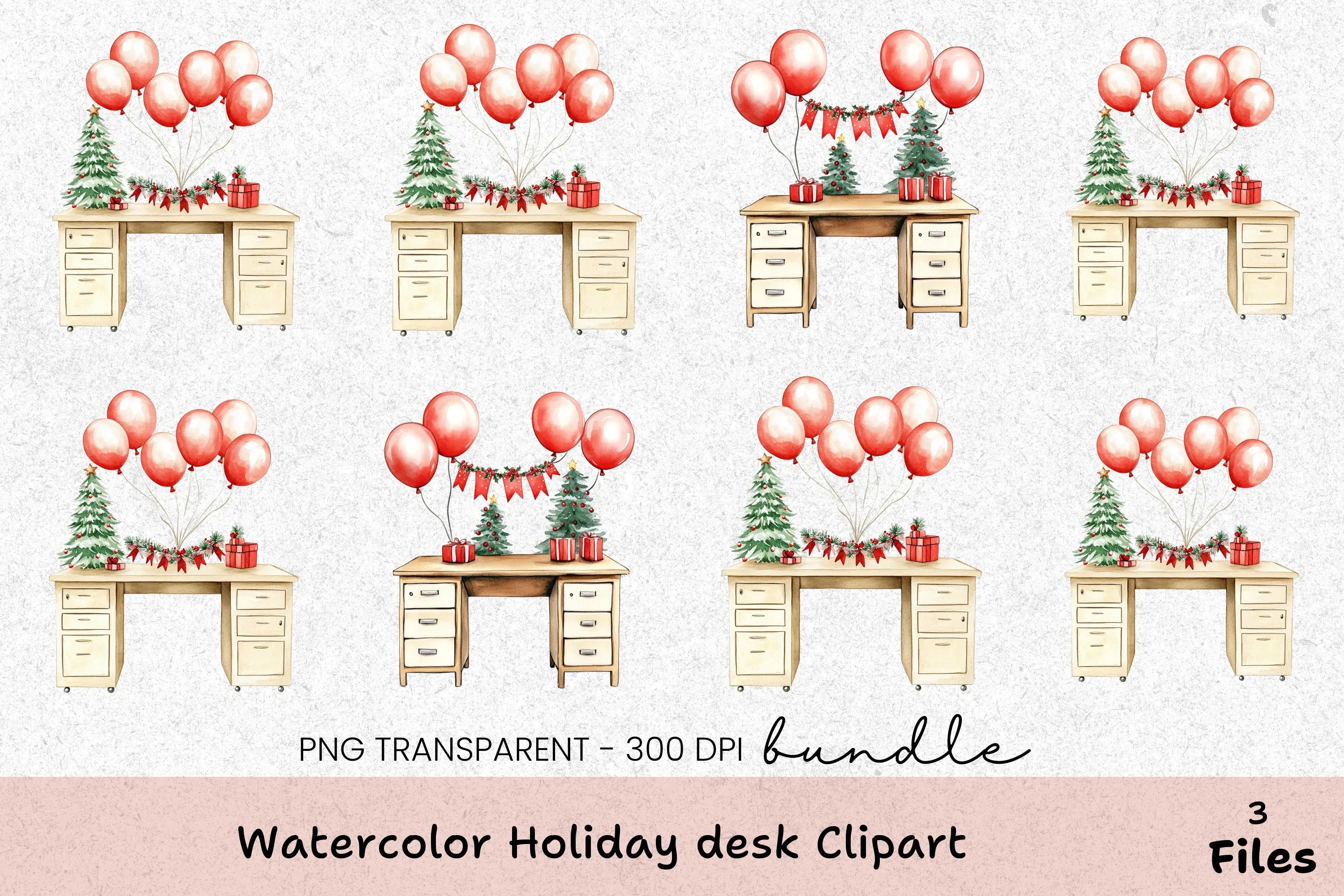 Holiday Desk Clipart Bundle - CraftNest - Digital Crafting and Art