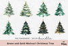 Green and Gold Abstract Christmas Tree Clipart Bundle