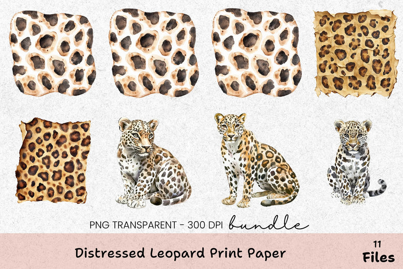 Distressed Leopard Print Clipart Bundle - CraftNest - Digital Crafting and Art