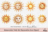 Folk Art Decorative Sun Clipart Bundle