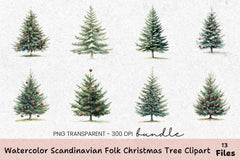 Scandinavian Folk Christmas Tree Clipart Bundle - CraftNest - Digital Crafting and Art