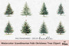 Scandinavian Folk Christmas Tree Clipart Bundle