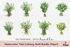 Tied Culinary Herb Clipart Bundle - CraftNest - Digital Crafting and Art