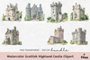 Scottish Highland Castle Clipart Bundle