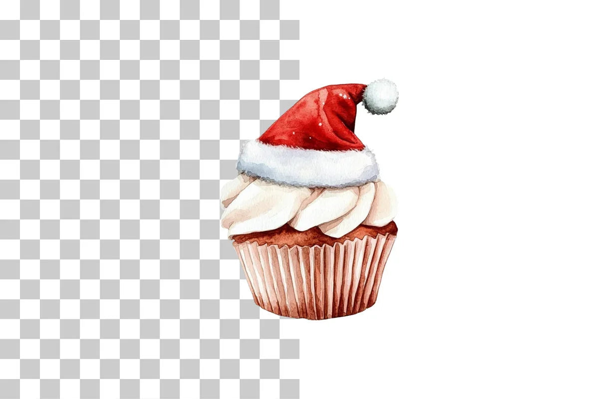 Holiday Cupcake Santa Hat Clipart Bundle - CraftNest - Digital Crafting and Art