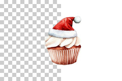 Holiday Cupcake Santa Hat Clipart Bundle - CraftNest - Digital Crafting and Art