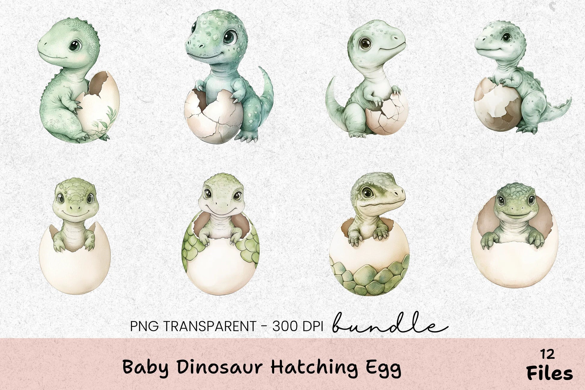 Baby Dinosaur Hatching Egg Clipart Bundle - CraftNest - Digital Crafting and Art