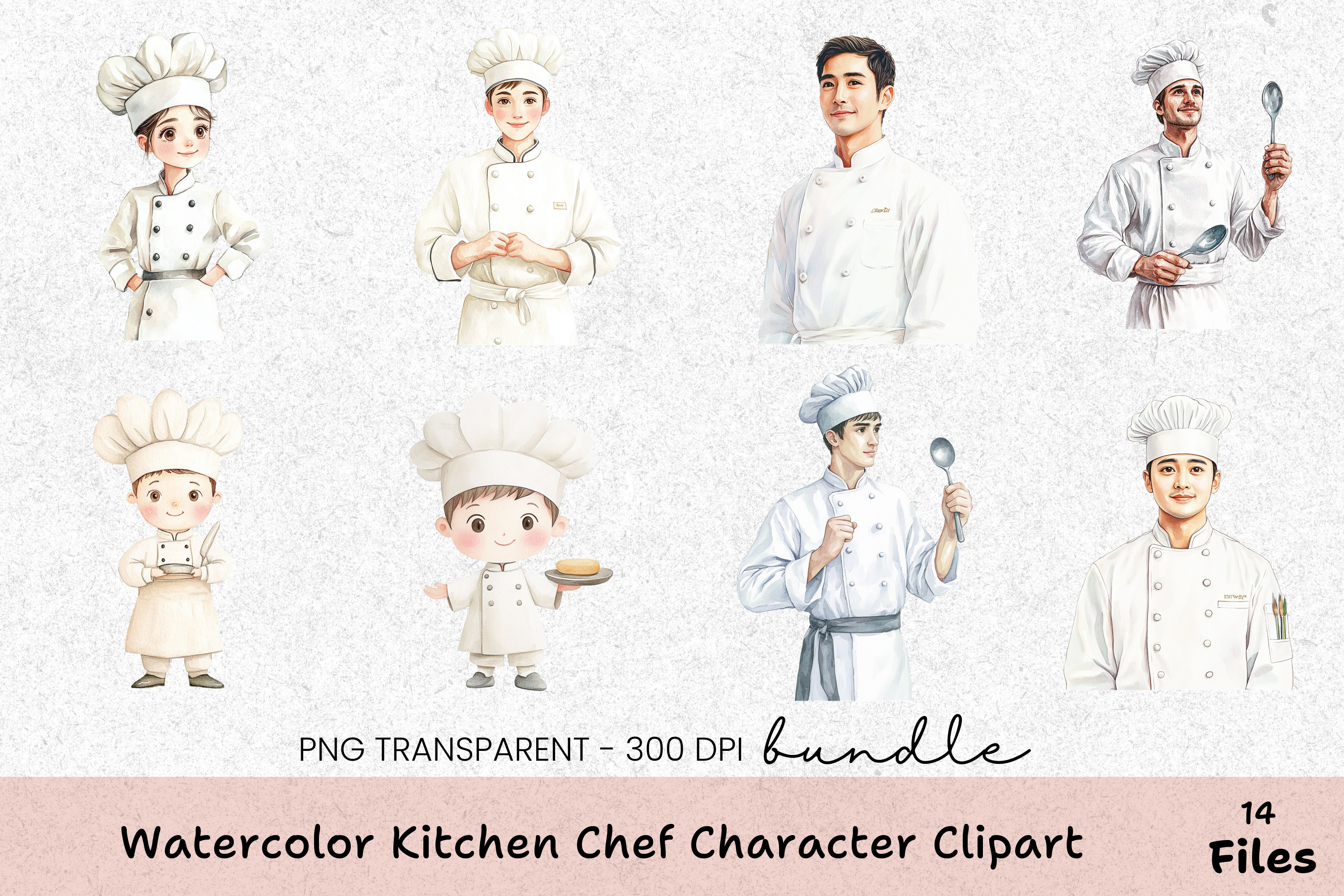 Kitchen Chef Character Clipart Bundle