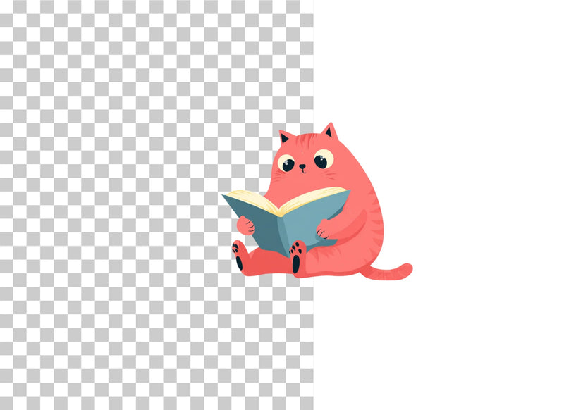 Cute Cat Reading Book Clipart Bundle - CraftNest - Digital Crafting and Art