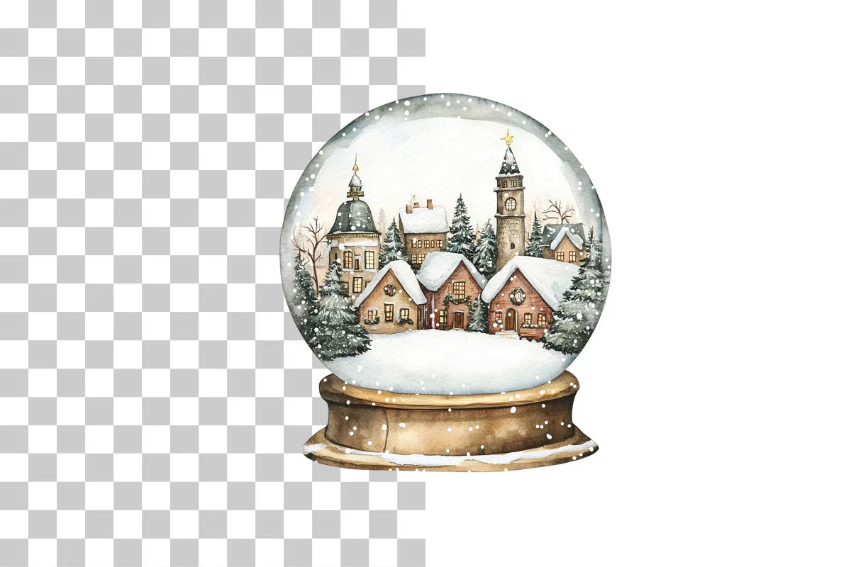 Christmas Village Globe Clipart Bundle - CraftNest - Digital Crafting and Art