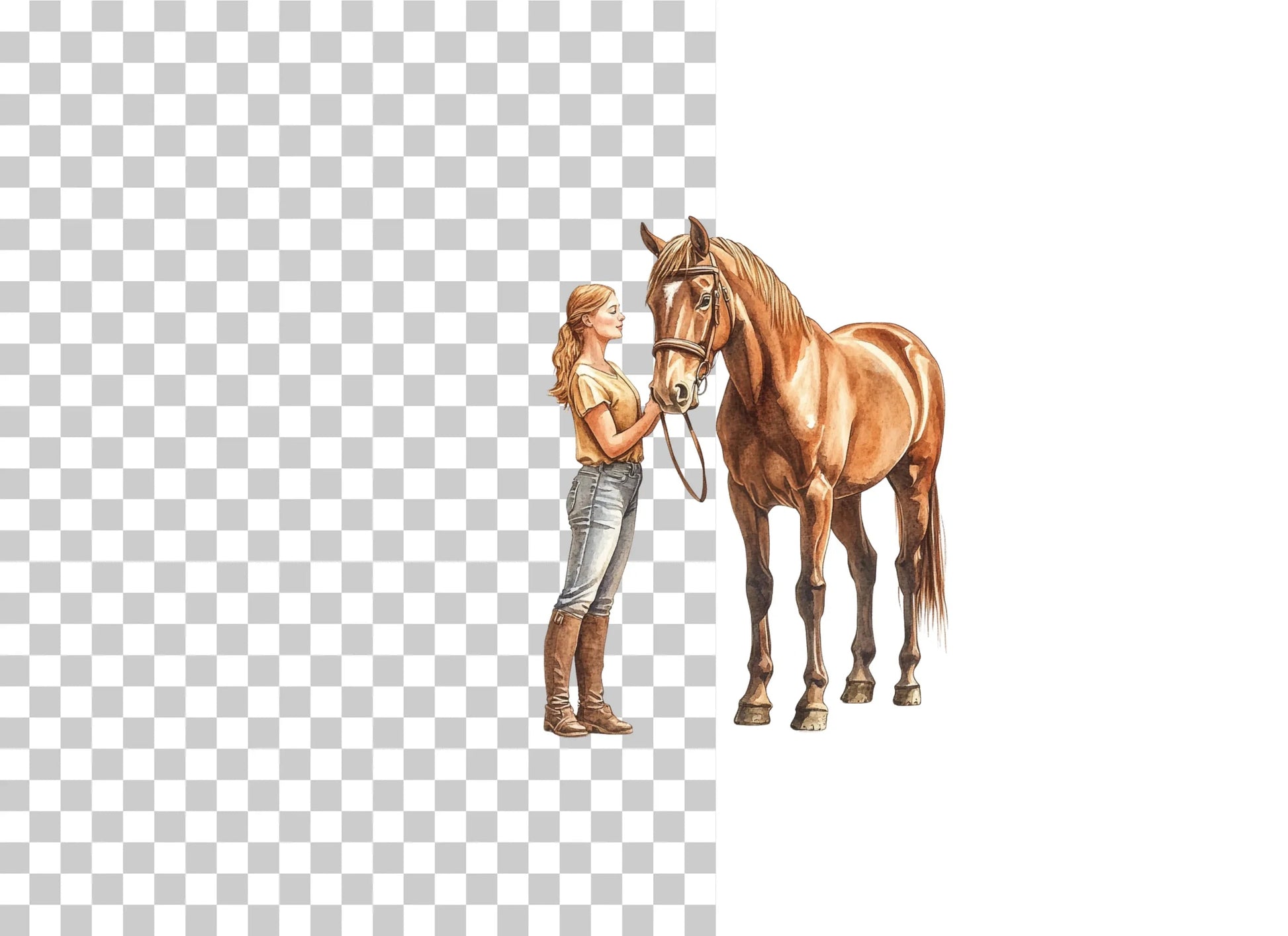 Elegant Woman and Horse Clipart Bundle - CraftNest - Digital Crafting and Art