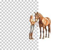 Elegant Woman and Horse Clipart Bundle - CraftNest - Digital Crafting and Art