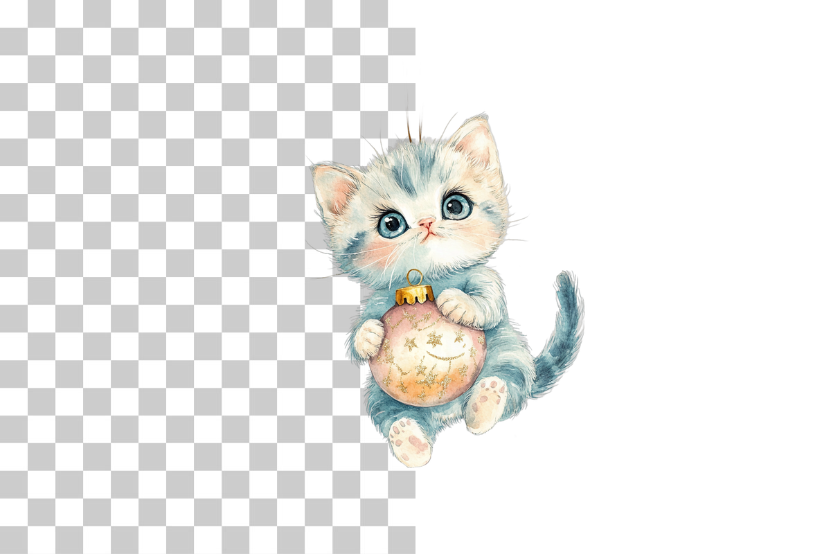 Adorable Christmas Space Cat Clipart Bundle