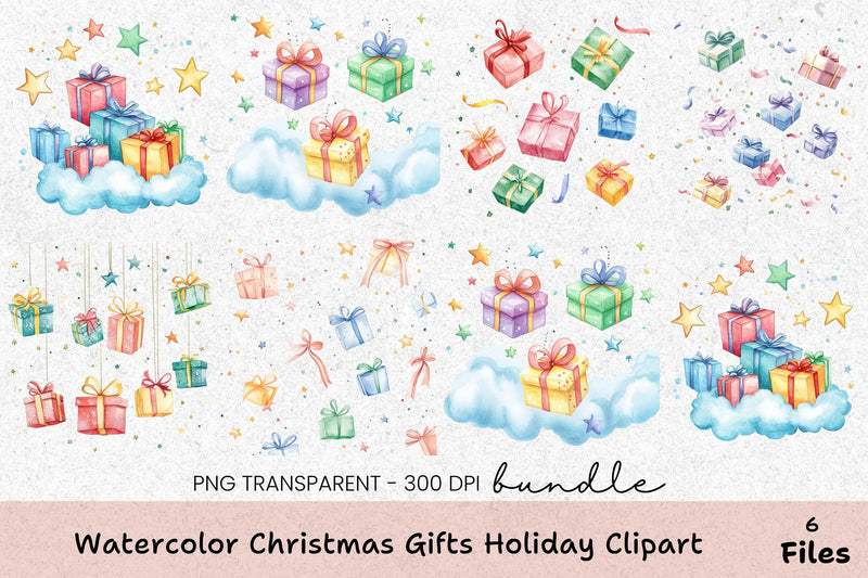 Christmas Gifts Holiday Clipart Bundle - CraftNest - Digital Crafting and Art