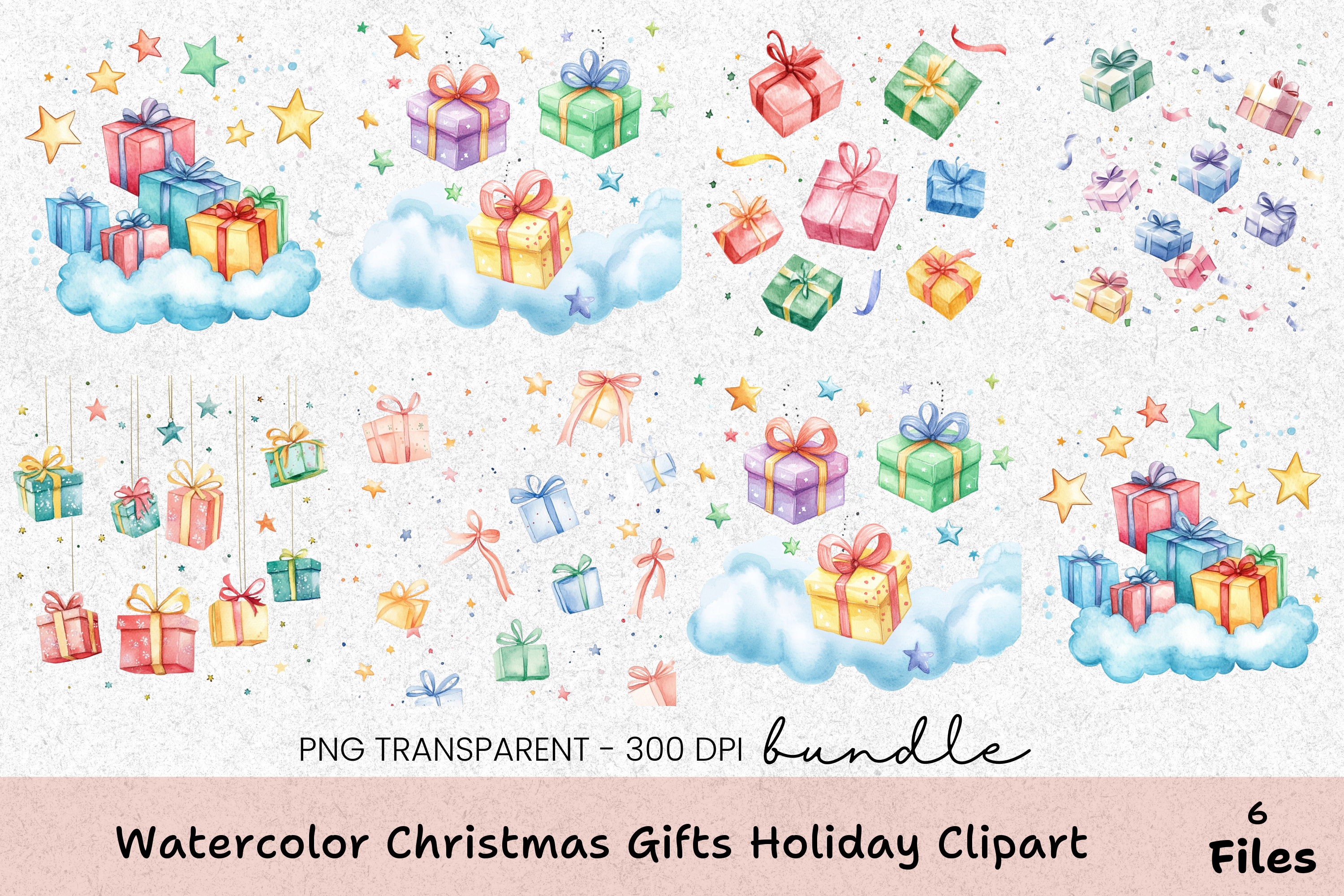Christmas Gifts Holiday Clipart Bundle