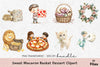 Sweet Macaron Basket Dessert Clipart Bundle